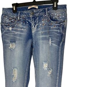Jeans. Rhinestones Fashion Jeans. No Boundaries Juniors Size 9. Jeans